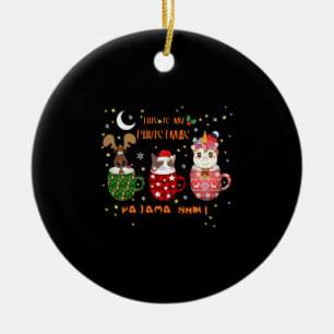 Décoration En Céramique Christmas Holiday Party Gifts Unicorn Santa Hat