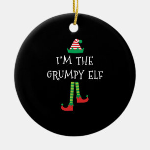 Décoration En Céramique Christmas I_m The Grumpy Elf Shirt
