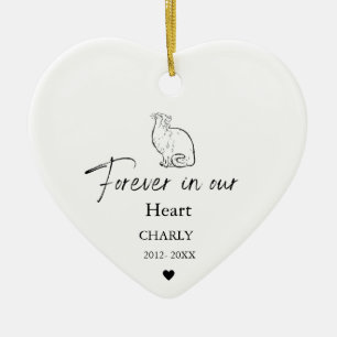 Décoration En Céramique Christmas Pet Cat Chien Nom du Mémorial