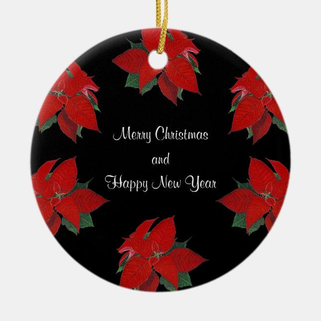 Décoration En Céramique Christmas Poinsettia Ornament (Devant)