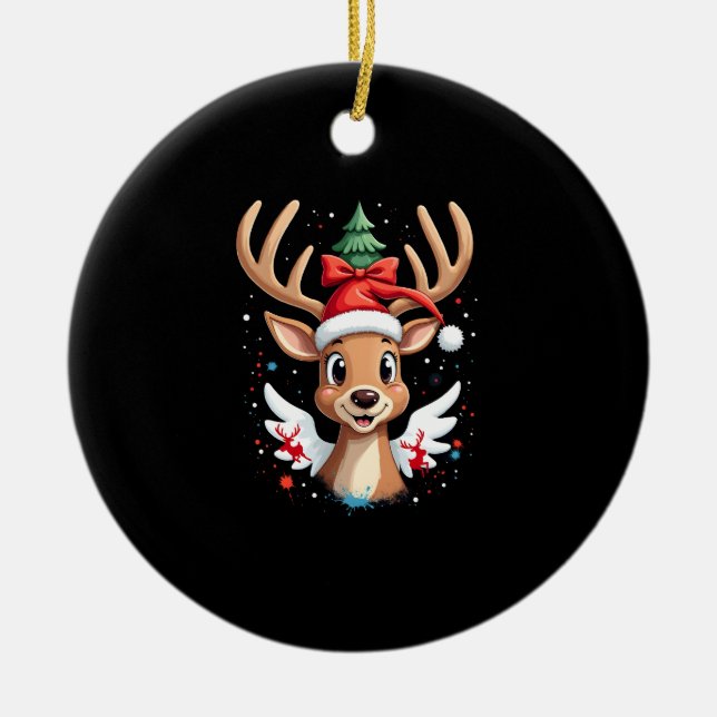 Décoration En Céramique christmas Reindeer (4) (Devant)