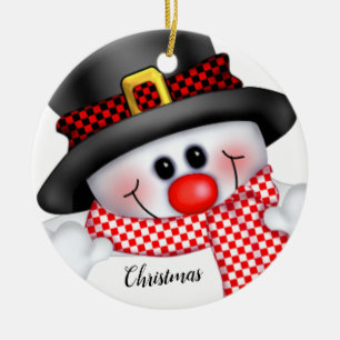 Décoration En Céramique Christmas Snowman