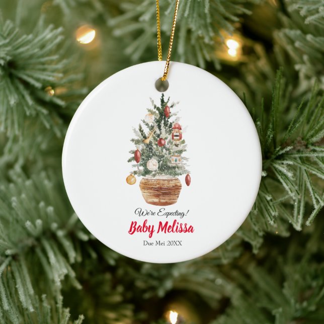 Décoration En Céramique Christmas Tree We're Expecting Parents Ornament (Arbre)