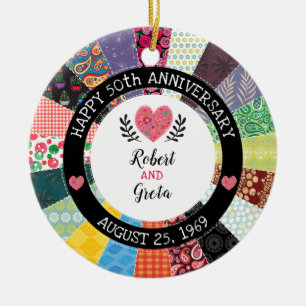 Décoration En Céramique Cinquantième anniversaire personnalisé, édredon de