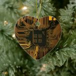 Décoration En Céramique Circuit imprimé Cyber Orange motif de piste de car<br><div class="desc">Donnez à vos accessoires une esthétique high-tech avec ce graphique haute définition représentant une carte de circuit imprimé (PCB) nue. Conçu pour ceux qui apprécient l'architecture fondamentale de la technologie numérique, ce visuel met en valeur la beauté minimaliste d'un masque de soudure orange profond accentué par un réseau complexe de...</div>