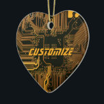 Décoration En Céramique Circuit imprimé PCB Cyber Orange personnalisé Art<br><div class="desc">Mettez en valeur votre équipement technologique avec ce graphique haute définition d'une carte de circuit imprimé (PCI) nue. Conçu pour ceux qui apprécient l'architecture fondamentale de la technologie numérique, cette image met en évidence la beauté minimaliste d'un masque de soudure orange vibrant accentué par un réseau complexe de pistes conductrices...</div>