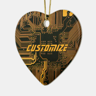 Décoration En Céramique Circuit imprimé PCB Cyber Orange personnalisé Art 