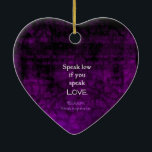 Décoration En Céramique Citation d'AMOUR romantique inspirée de Shakespear<br><div class="desc">Shakespeare Meilleur Amour Romantique Inspirationnel Citation De Beaucoup d'Ado Sur Rien - Acte 2,  Scène 1 "Parlez bas si vous parlez amour." William Shakespeare</div>