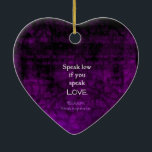 Décoration En Céramique Citation d'AMOUR romantique inspirée de Shakespear<br><div class="desc">Shakespeare Meilleur Amour Romantique Inspirationnel Citation De Beaucoup d'Ado Sur Rien - Acte 2,  Scène 1 "Parlez bas si vous parlez amour." William Shakespeare</div>