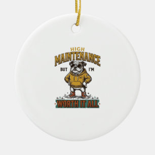 Décoration En Céramique Citation de Bulldog Drôle Gravure Vintage T-Shirt 
