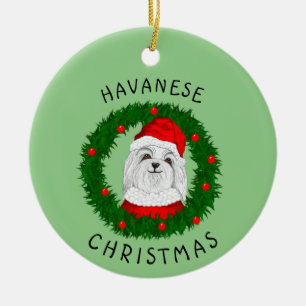Décoration En Céramique Citation De Chien Drôle De Noël Havanais Père Noël
