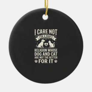Décoration En Céramique Citation de la religion du chien et du chat