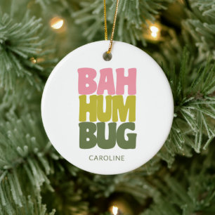 Décoration En Céramique Citation de Noël personnalisée Bah Humbug