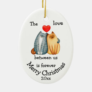 Décoration En Céramique Citation de Noël sur mesure Amour de chat entre no