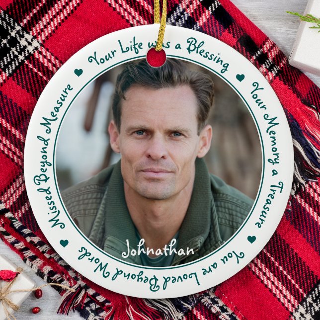 Décoration En Céramique Citation de sympathie Green Keepsaké Memorial Phot (Créateur téléchargé)