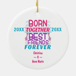 Décoration En Céramique Citation des meilleures amies pour les filles jume