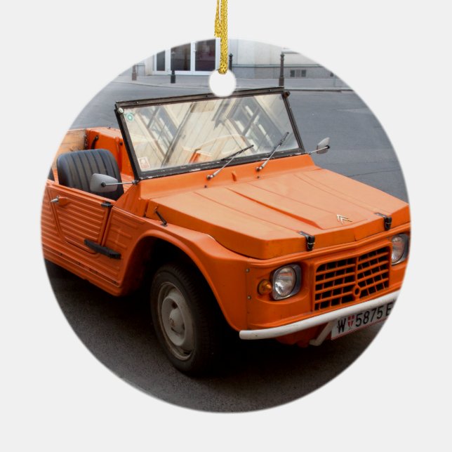 Décoration En Céramique Citroen orange Mehari (Dos)