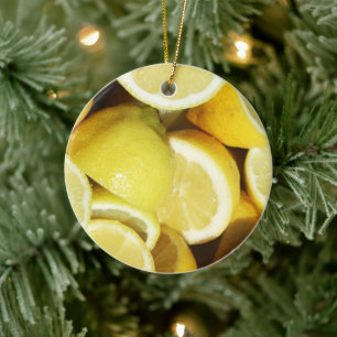 Décoration En Céramique Citrons jaune