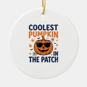 Décoration En Céramique Citrouille la plus cool du patch Halloween Shirt_1