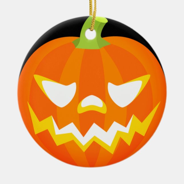 Décoration En Céramique Citrouille sculpté - Halloween (Devant)