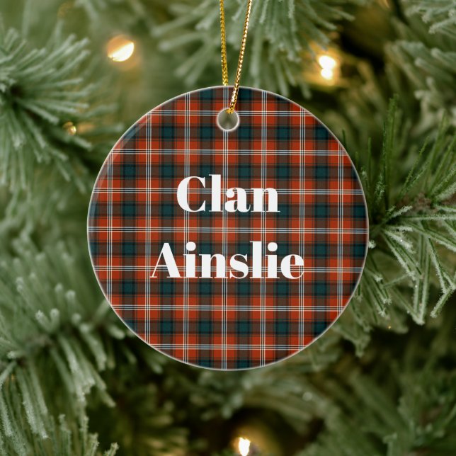 Décoration En Céramique Clan Ainslie Tartan (Arbre)