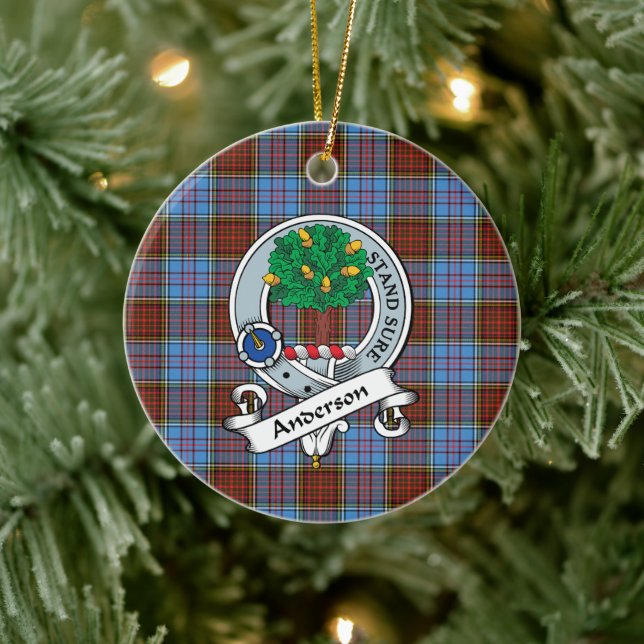 Décoration En Céramique Clan Anderson Insigne moderne Tartan Plaid (Arbre)