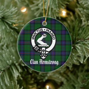 Décoration En Céramique Clan Armstrong Crest Badge et Tartan
