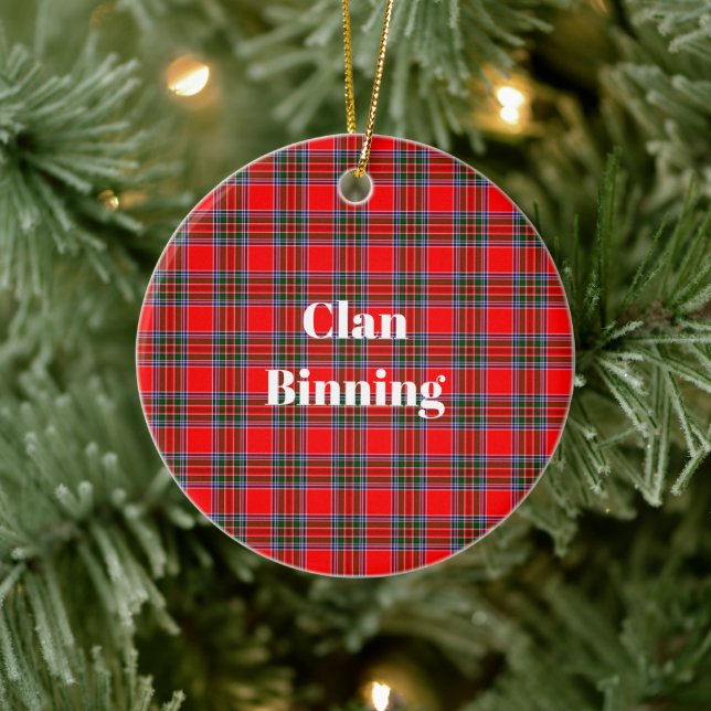 Décoration En Céramique Clan Binning Tartan (Arbre)