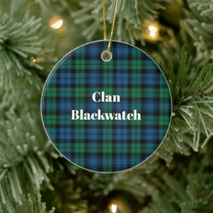 Décoration En Céramique Clan Blackwatch Tartan antique