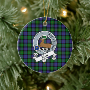 Décoration En Céramique Clan Blair Badge Tartan Plaid