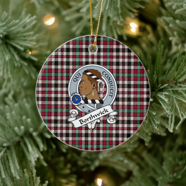 Décoration En Céramique Clan Borthwick Ancien Badge Tartan Plaid (Arbre)