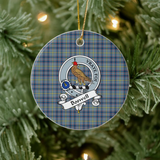 Décoration En Céramique Clan Boswell Badge Tartan Plaid (Arbre)