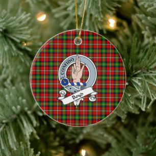 Décoration En Céramique Clan Boyd Badge Tartan Plaid