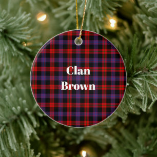 Décoration En Céramique Clan Brown Tartan moderne