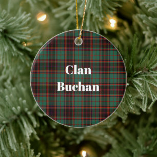 Décoration En Céramique Clan Buchan Tartan antique