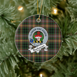 Décoration En Céramique Clan Buchanan Insigne De Chasse Tartan Plaid
