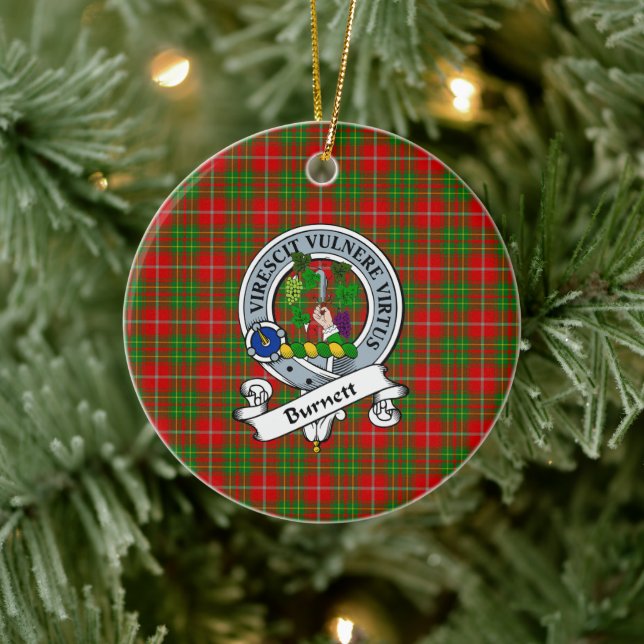 Décoration En Céramique Clan Burnett Badge Tartan Plaid (Arbre)
