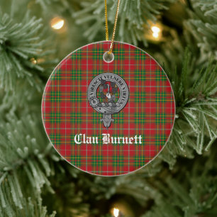 Décoration En Céramique Clan Burnett Crest Badge & Tartan