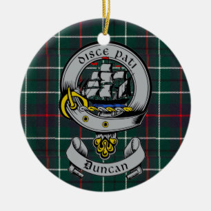 Décoration En Céramique Clan Duncan Crest Badge & Tartan personnalisable
