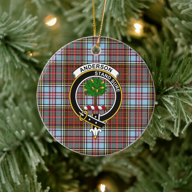 Décoration En Céramique Clan écossais Anderson Ancien Tartan et Crest (Arbre)