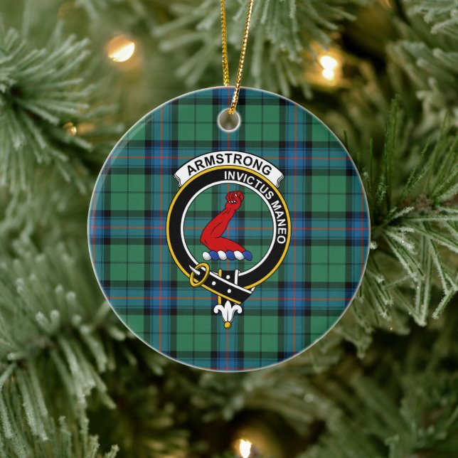 Décoration En Céramique Clan écossais Armstrong Tartan ancien et Crest (Arbre)