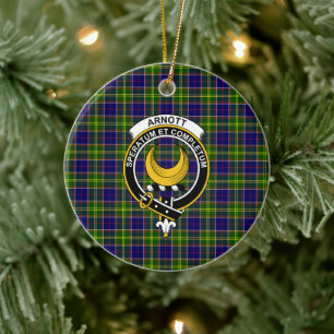 Décoration En Céramique Clan écossais Arnott Tartan et Crest