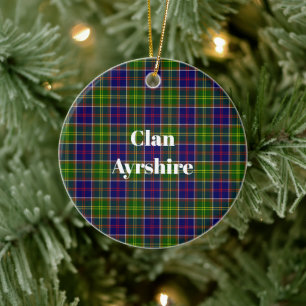 Décoration En Céramique Clan écossais Ayrshire Tartan et Crest