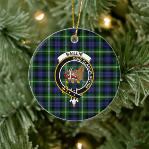 Décoration En Céramique Clan écossais Baillie moderne Tartan et Crest