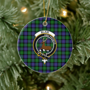 Décoration En Céramique Clan écossais Blair Tartan et Crest