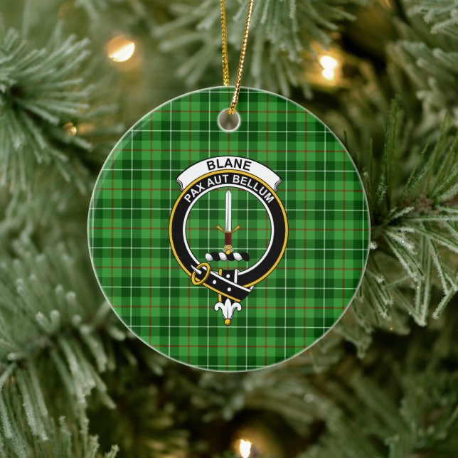 Décoration En Céramique Clan écossais Blane Tartan et Crest (Arbre)