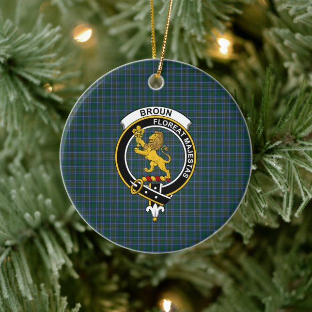 Décoration En Céramique Clan écossais Broun Tartan et Crest (Arbre)