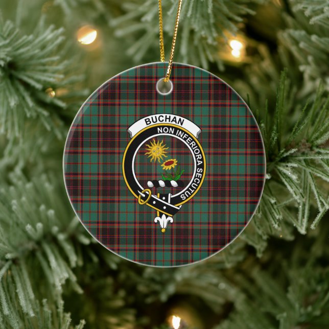 Décoration En Céramique Clan écossais Buchan Ancient Tartan and Crest (Arbre)