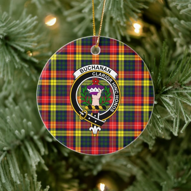 Décoration En Céramique Clan écossais Buchanan Modern Tartan and Crest (Arbre)