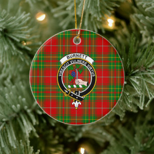 Décoration En Céramique Clan Écossais Burnett Ancien Tartan et Armoiries
